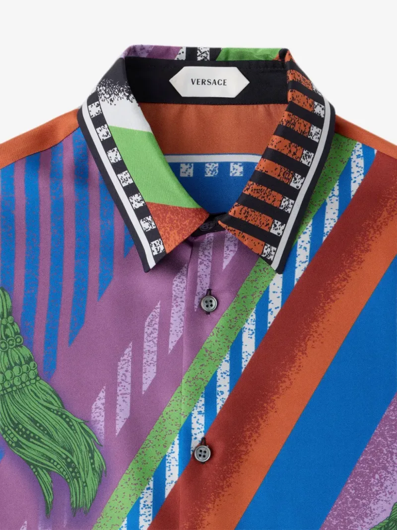 Versace — Seidentwill-Hemd mit Print — Foto 2 von 3