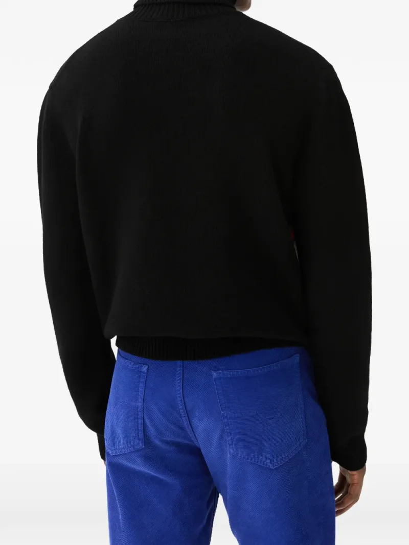 Versace — Intarsien-Rollkragenpullover aus Schurwolle — Foto 3 von 3