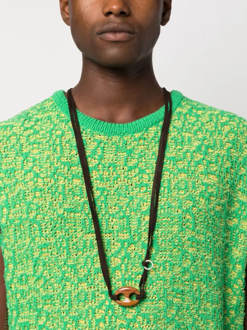 OAMC — Statement-pendant leather necklace — Foto 2 di 3