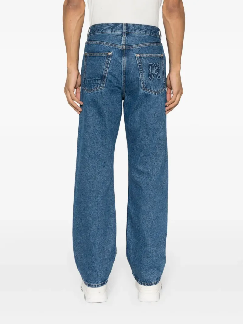 Palm Angels — Logo-embossed straight-leg jeans — Photo 4 of 5
