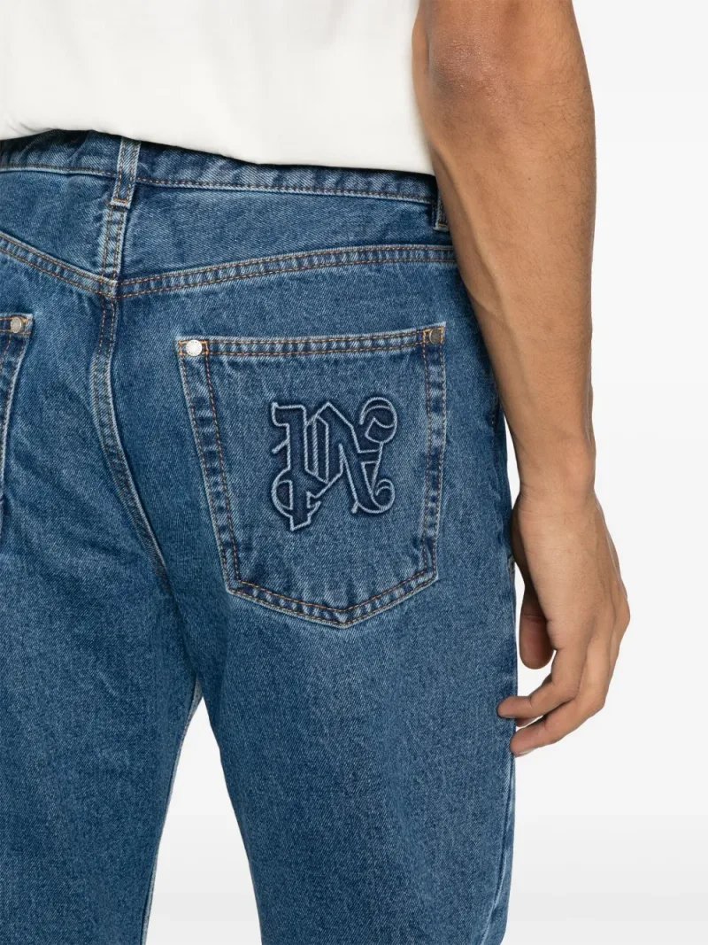 Palm Angels — Logo-embossed straight-leg jeans — Photo 5 of 5