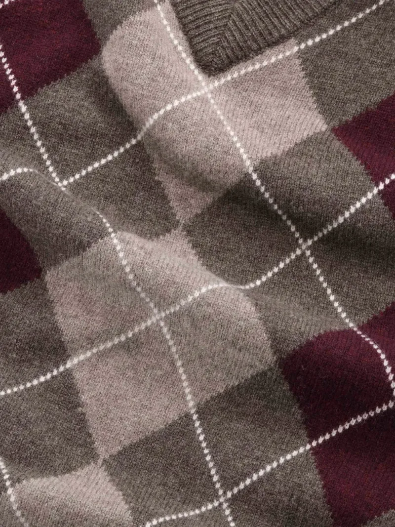 NN.07 — Otto argyle V-neck sweater — Foto 2 di 2