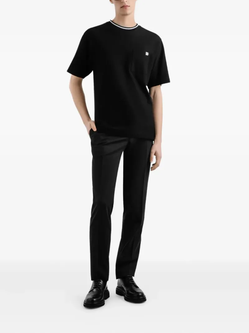 Dolce & Gabbana — Logo-embroidered cotton T-shirt — Photo 2 of 4