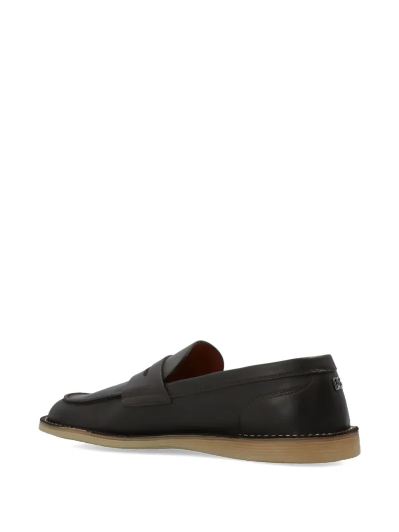 Dolce & Gabbana — Logo-detail leather penny loafers — Foto 3 di 5