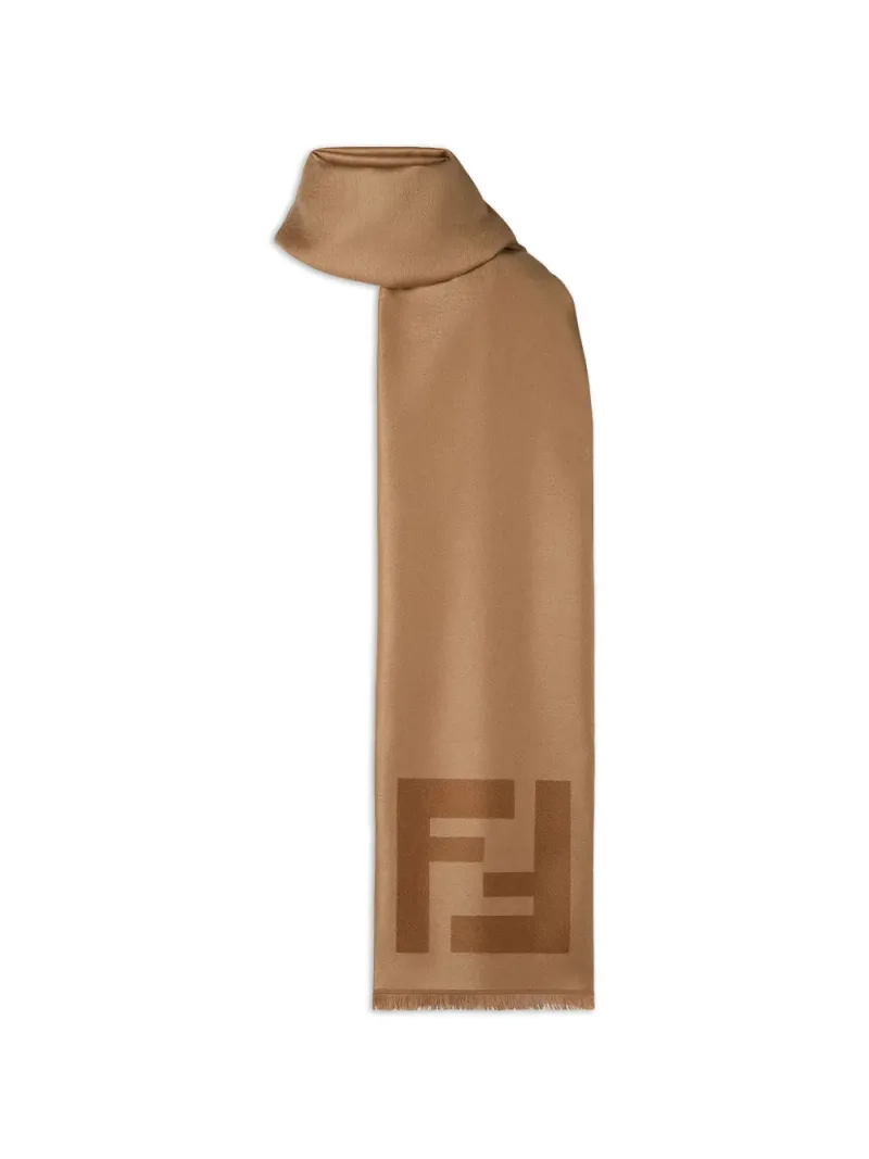 Fendi — Logo-detail fringed scarf — Photo 2 of 3