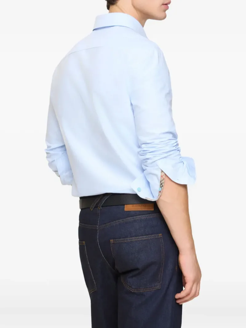 Burberry — Slim fit cotton Oxford shirt — Foto 3 di 3