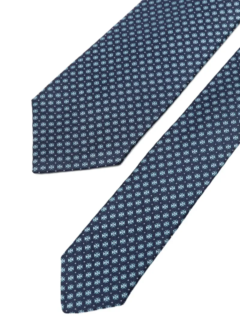 Kiton — Geometric-pattern silk tie — Foto 2 di 2