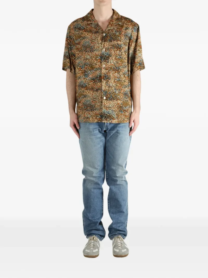Saint Laurent — Abstract-print short-sleeve shirt — Foto 2 di 5