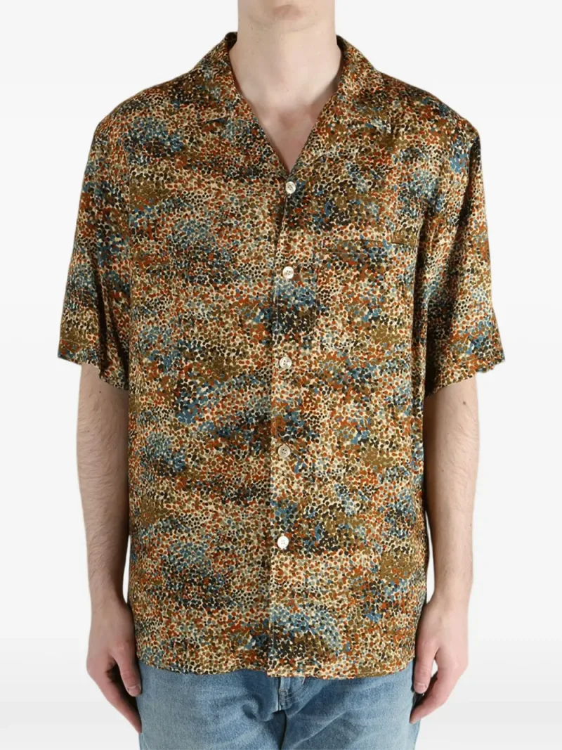 Saint Laurent — Abstract-print short-sleeve shirt — Foto 3 di 5
