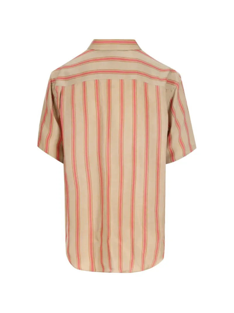 Saint Laurent — Striped short-sleeve cotton shirt — Foto 2 di 4
