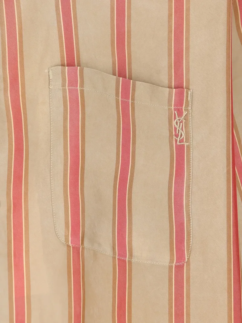 Saint Laurent — Striped short-sleeve cotton shirt — Foto 3 di 4