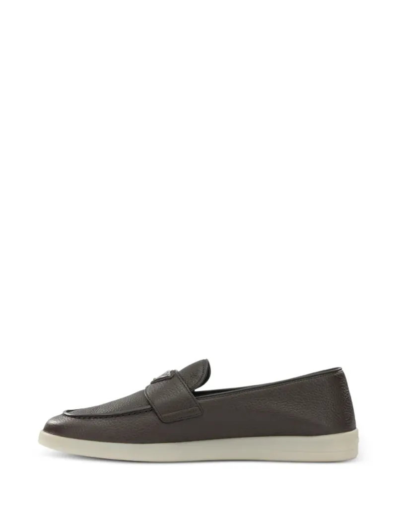 Prada — Logo-plaque pebbled-leather loafers — Photo 5 of 5