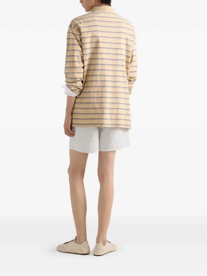 Prada — Striped cotton piqué polo shirt — Foto 3 di 5