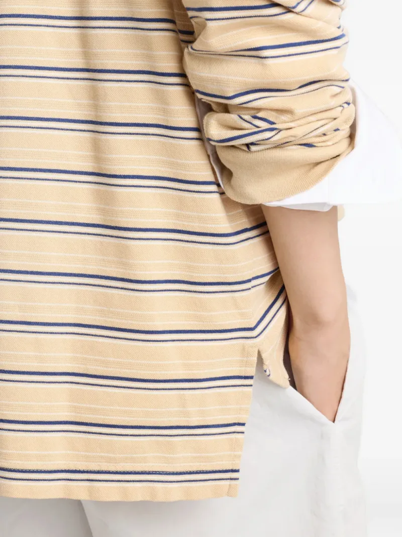 Prada — Striped cotton piqué polo shirt — Foto 5 di 5
