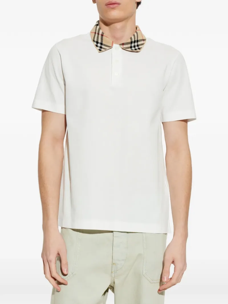 Burberry — Check-collar polo shirt — Foto 3 di 5