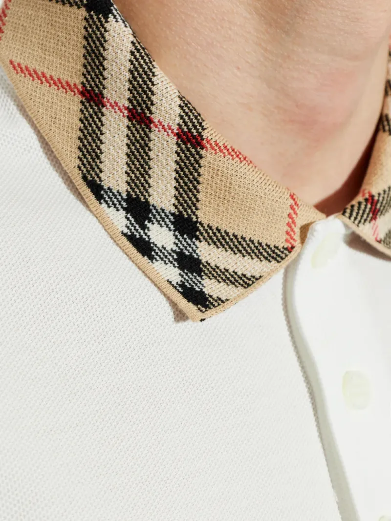 Burberry — Check-collar polo shirt — Foto 5 di 5