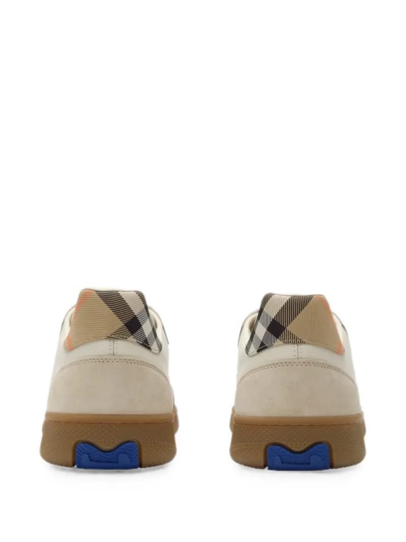 Burberry — Leather, suede and Check Terrace sneakers — Foto 2 di 4