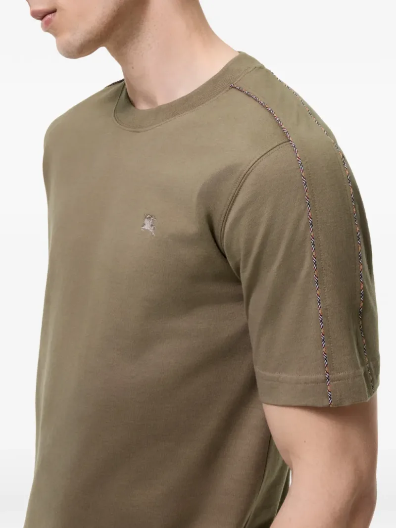 Burberry — Check-piping cotton T-shirt — Photo 3 of 3