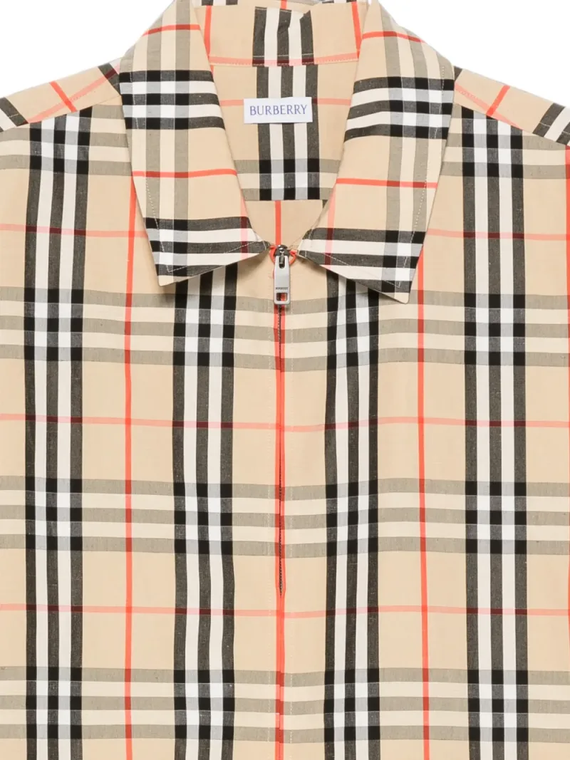 Burberry — Check-pattern zip-fastening overshirt — Foto 2 di 2