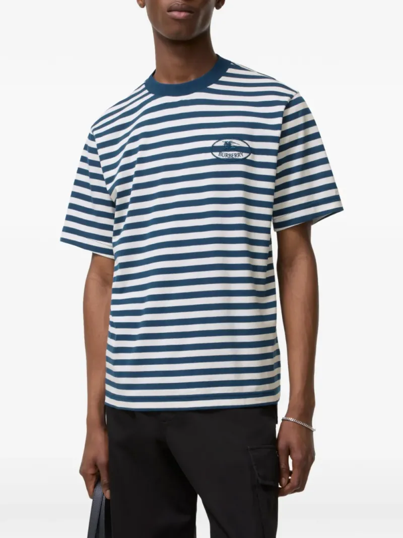 Burberry — Striped cotton T-shirt — Photo 2 of 3