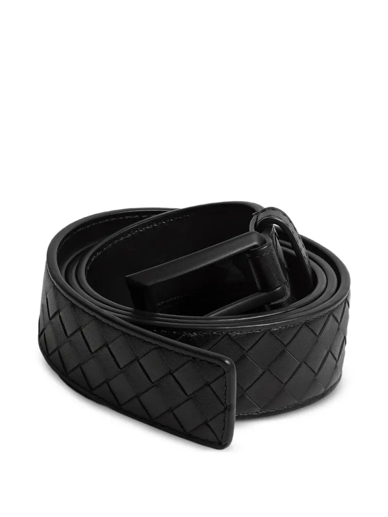 Bottega Veneta — Solo Intrecciato leather belt — Foto 2 di 4