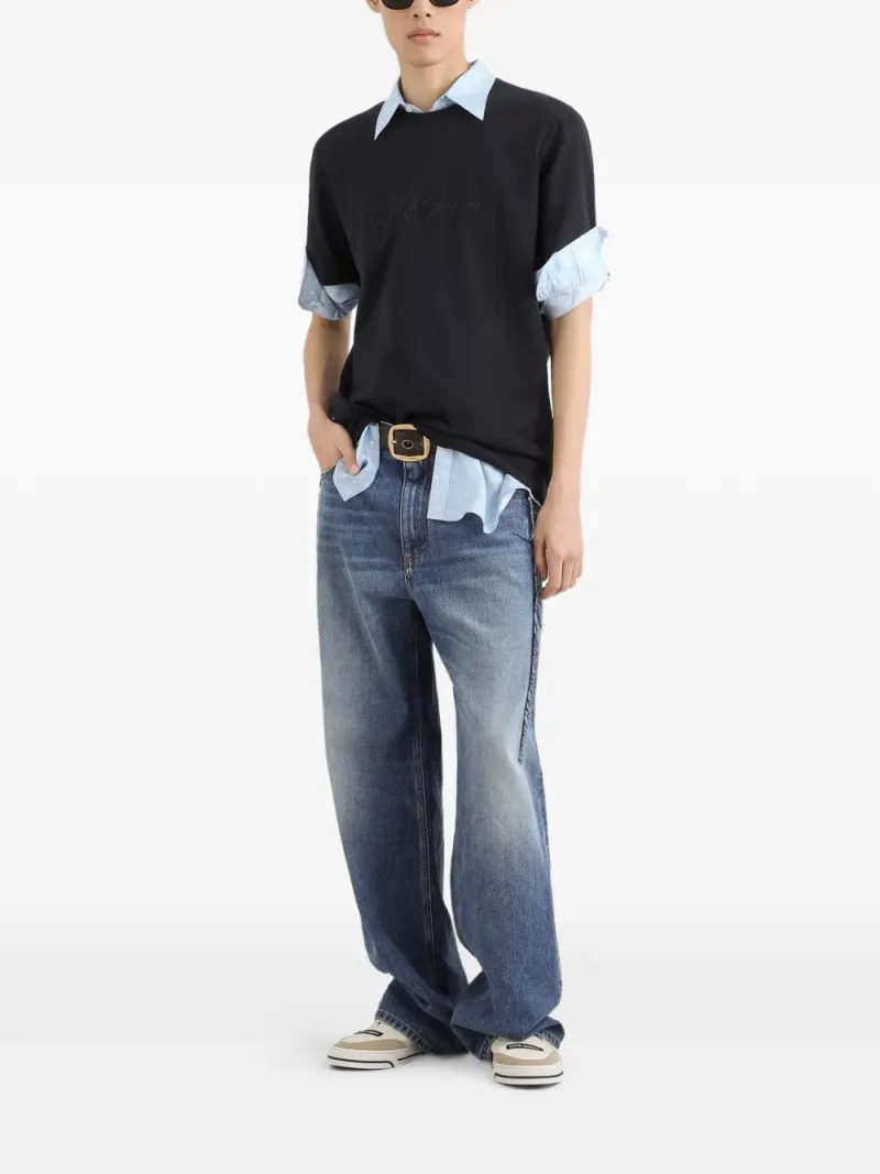 Dolce & Gabbana — Logo-embroidered T-shirt — Foto 2 di 4