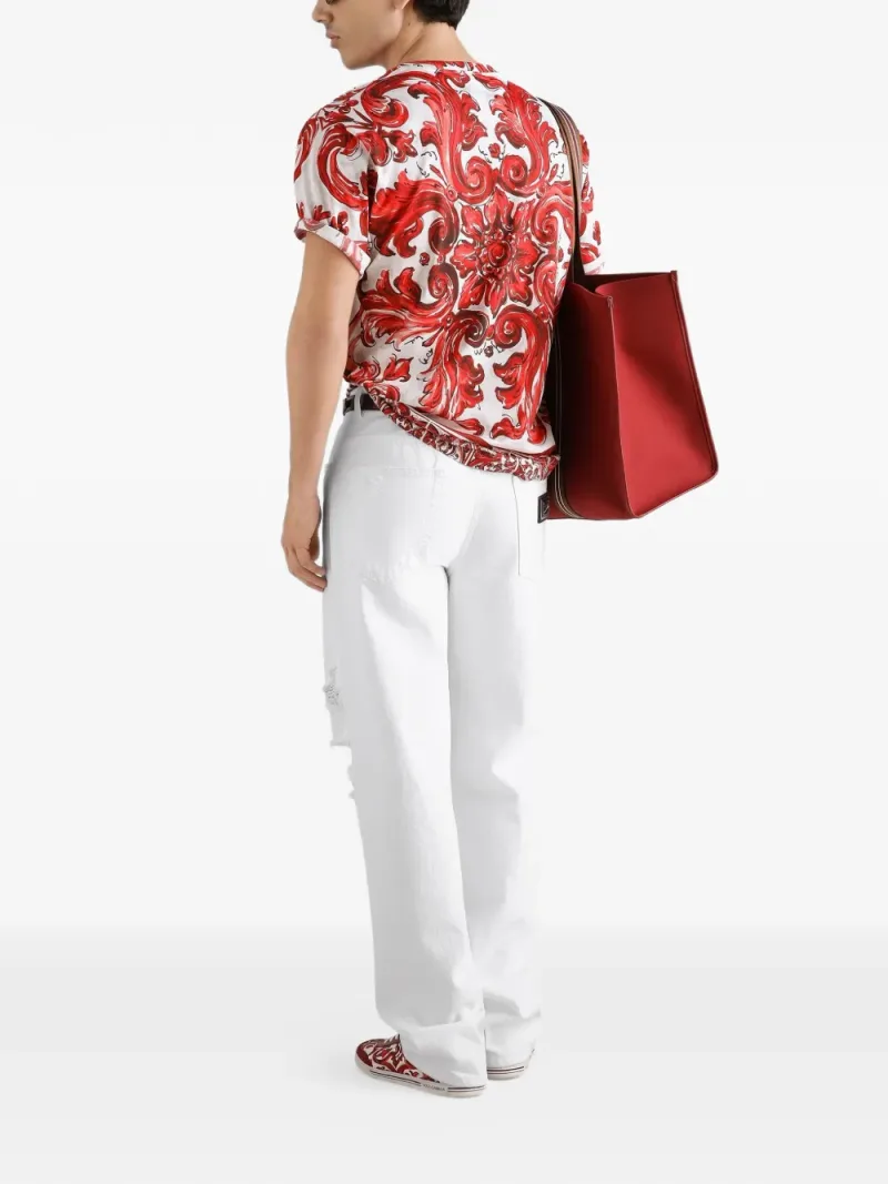 Dolce & Gabbana — Majolica-print cotton t-shirt — Photo 3 of 5