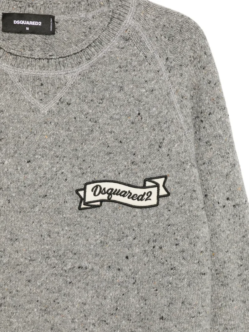 Dsquared2 — Logo-patch flecked sweater — Photo 3 of 5