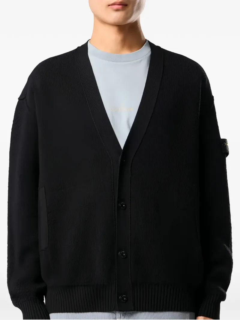 Stone Island — Logo-patch button-up cardigan — Photo 2 of 3
