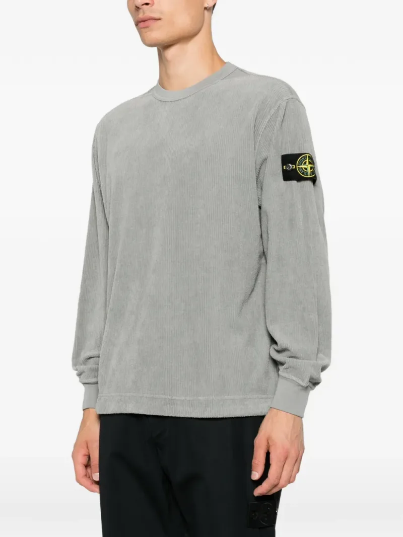 Stone Island — Logo-patch corduroy sweatshirt — Foto 3 di 5