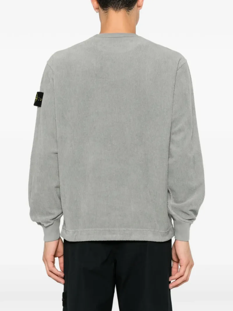Stone Island — Logo-patch corduroy sweatshirt — Foto 4 di 5