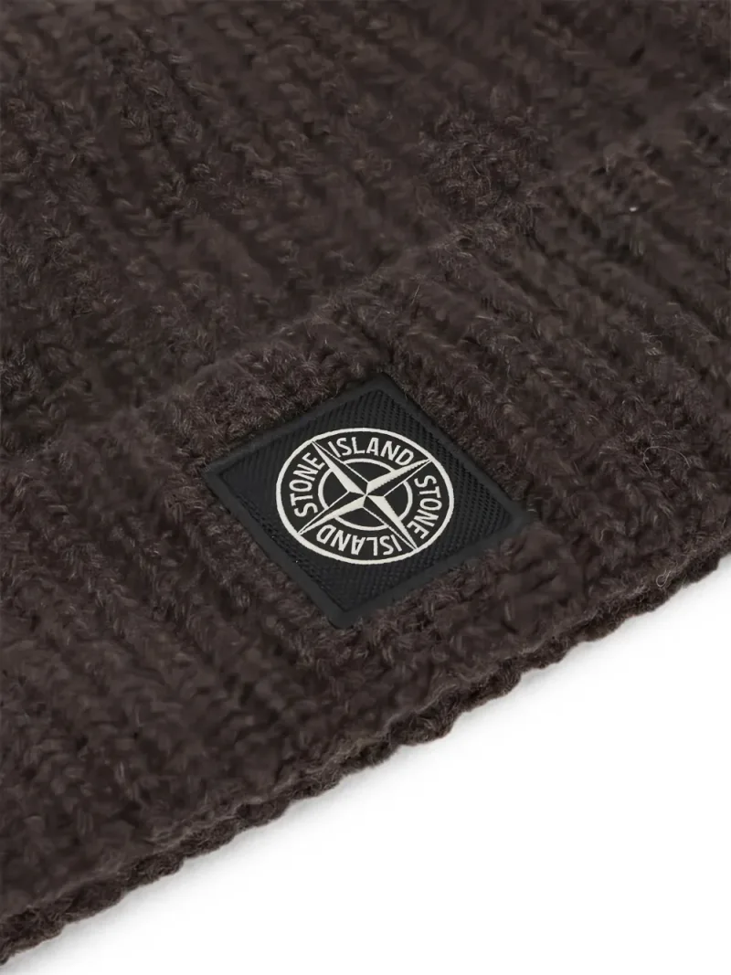 Stone Island — Logo-patch ribbed-knit beanie hat — Photo 3 of 3