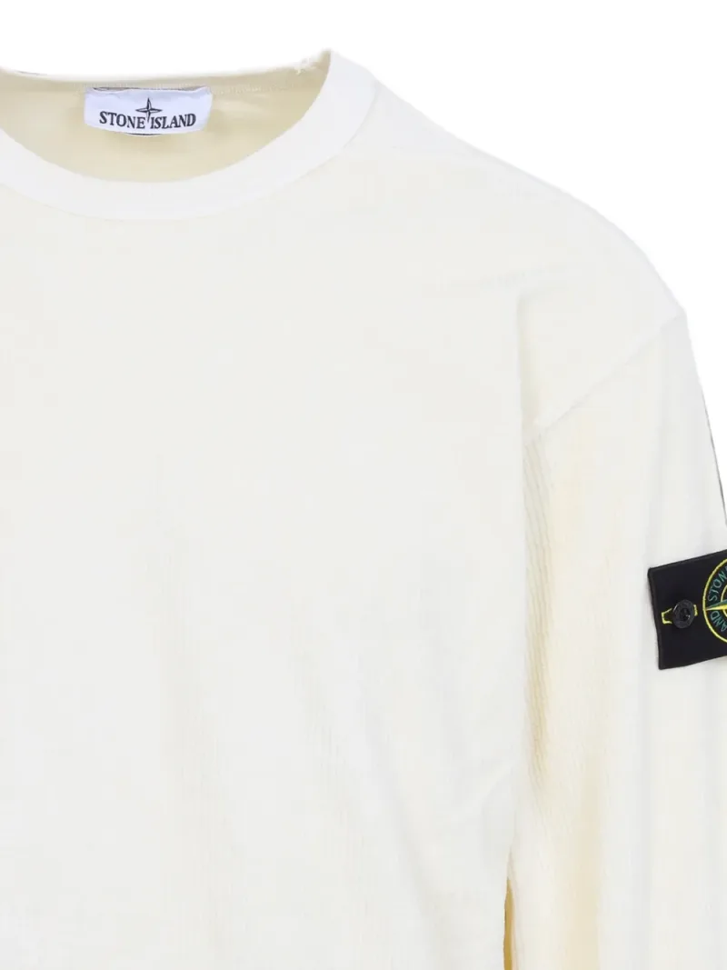 Stone Island — Logo-patch ribbed-knit sweatshirt — Foto 3 di 4