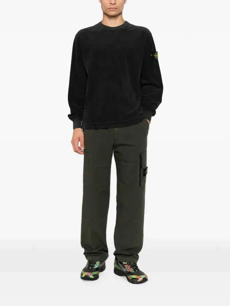 Stone Island — Corduroy-texture Compass-patch sweater — Foto 2 di 5