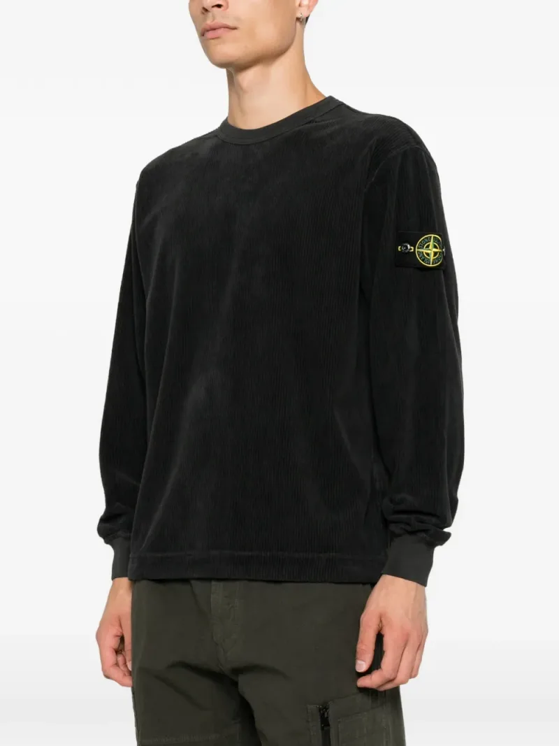 Stone Island — Corduroy-texture Compass-patch sweater — Foto 3 di 5