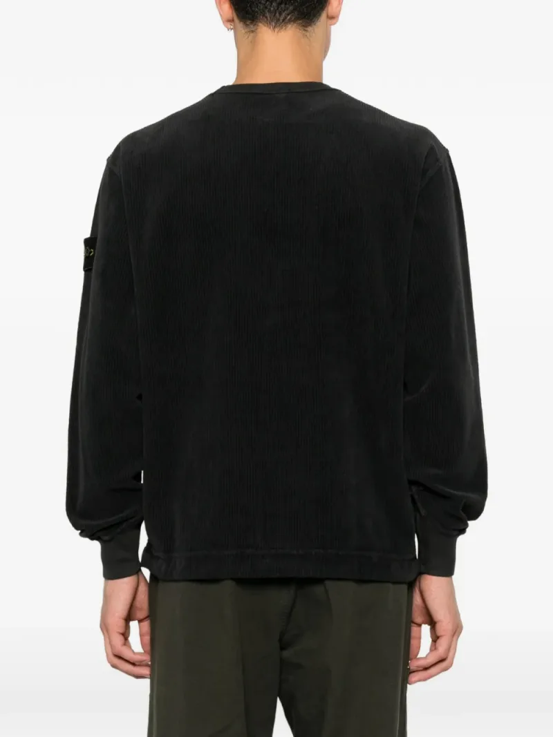 Stone Island — Corduroy-texture Compass-patch sweater — Foto 4 di 5