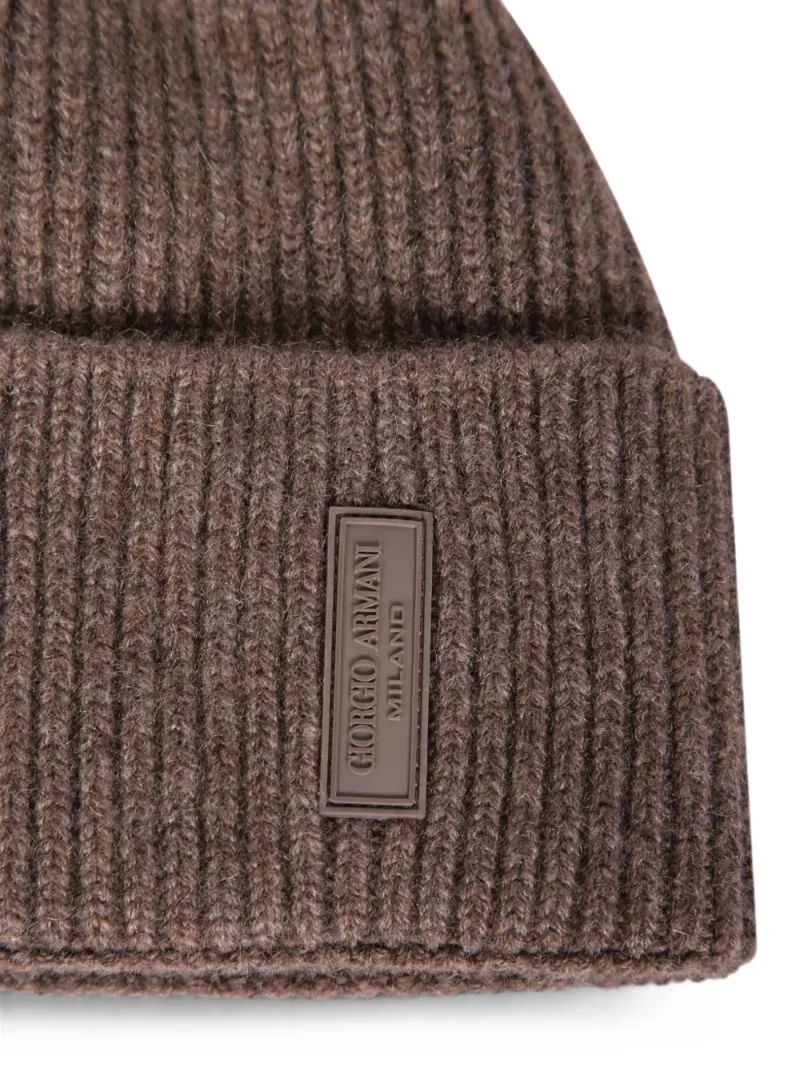 Giorgio Armani — Ribbed-knit cashmere beanie hat — Foto 2 di 2