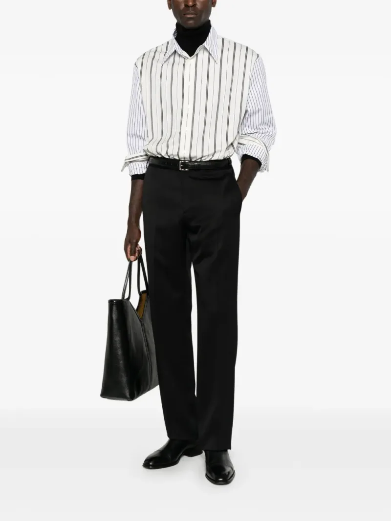 Saint Laurent — Vertical-stripe long-sleeve shirt — Foto 2 di 5