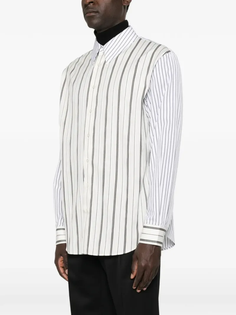 Saint Laurent — Vertical-stripe long-sleeve shirt — Foto 3 di 5