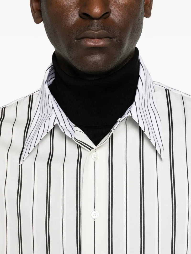 Saint Laurent — Vertical-stripe long-sleeve shirt — Foto 5 di 5