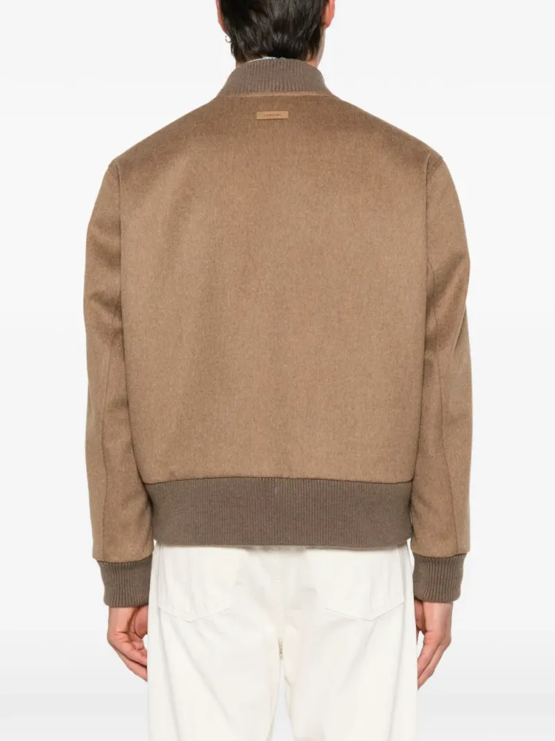 Lardini — Ribbed-trim zip-fastening jacket — Photo 4 of 5