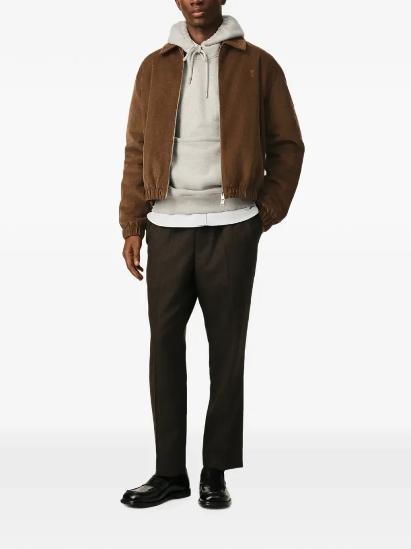 Ami Paris — Corduroy cotton padded jacket with Ami de Coeur — Photo 2 of 5