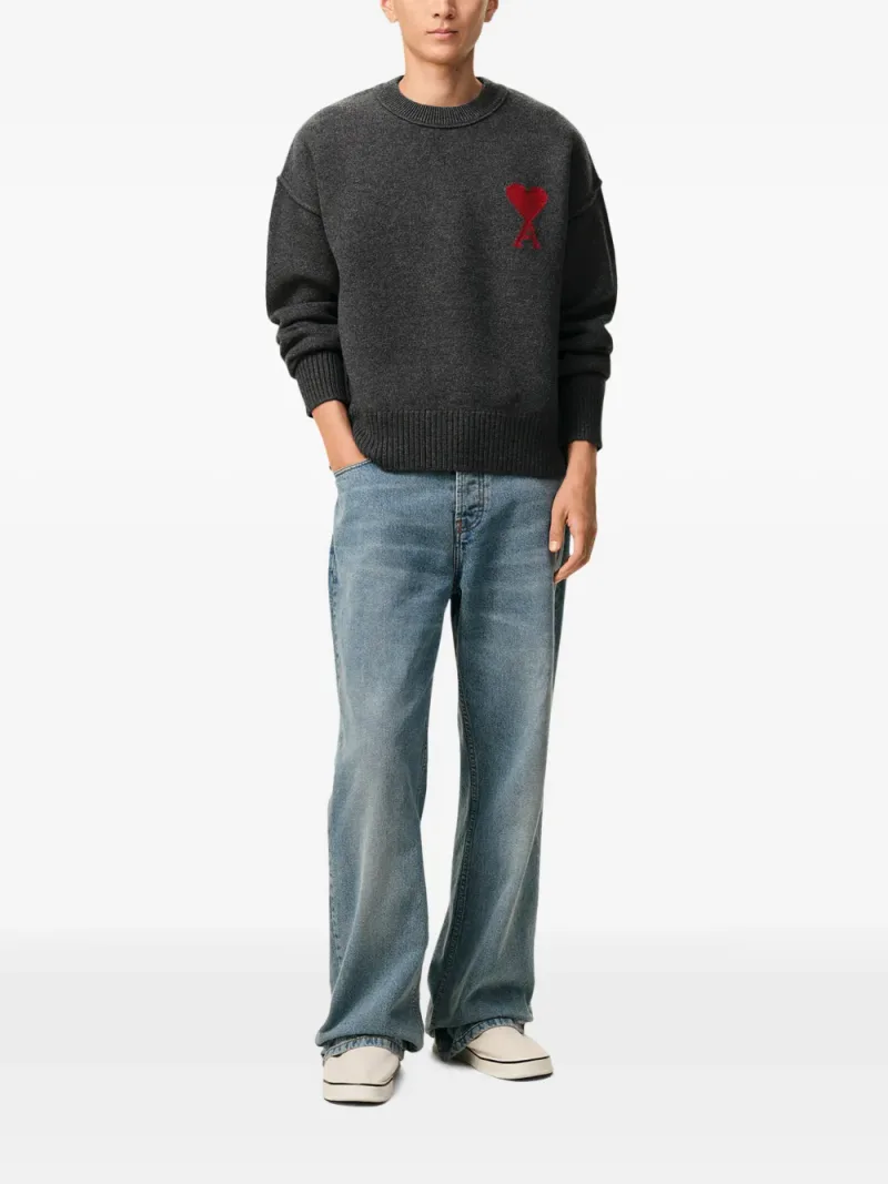 Ami Paris — Ami De Coeur crew-neck wool sweater — Foto 2 di 5