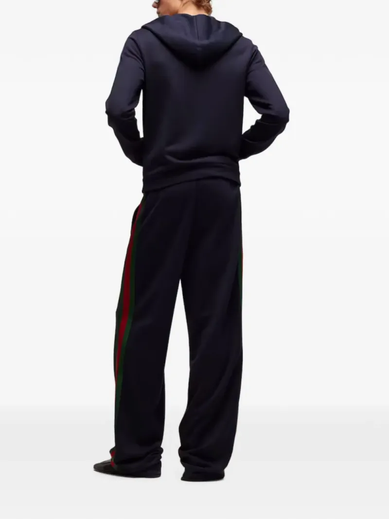 Gucci — Silk cotton sportswear pants with Web — Foto 3 di 4