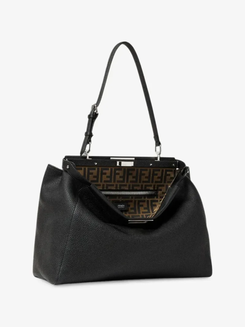 Fendi — Peekaboo 粒面皮质手提包 — 图片 2/4