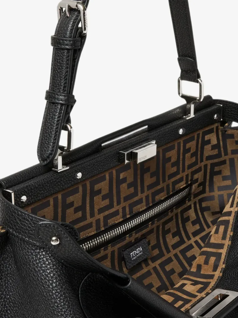 Fendi — Peekaboo 粒面皮质手提包 — 图片 4/4