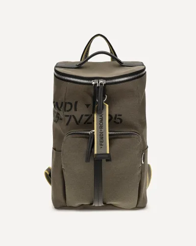 Fendi — Sac à dos à logo FF en jacquard