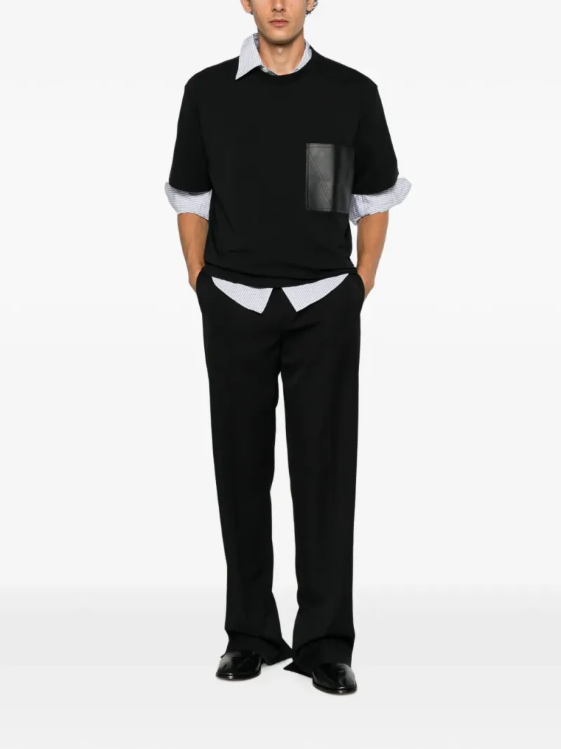 Bottega Veneta — Leather-pocket T-shirt — Foto 2 di 5