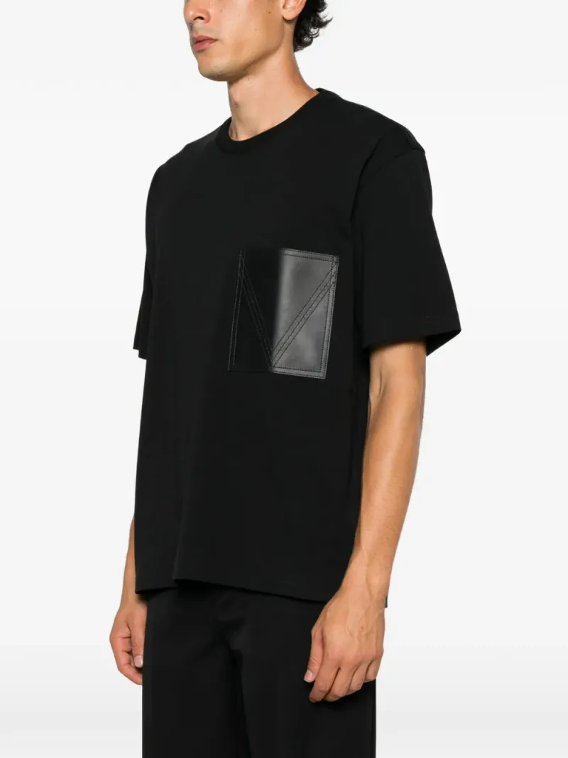 Bottega Veneta — Leather-pocket T-shirt — Foto 3 di 5