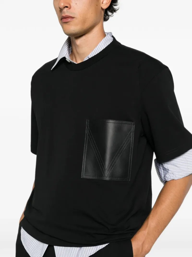 Bottega Veneta — Leather-pocket T-shirt — Foto 5 di 5